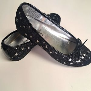 Black Sparkle Ballet Flats Girls Dress Shoes